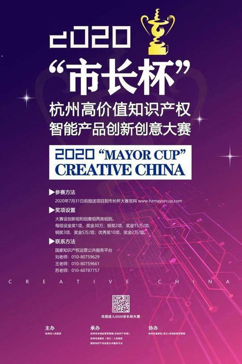 2020杭州“市长杯”高价值知识产权智能产品创新创意大赛开放报名，最高奖金30万元